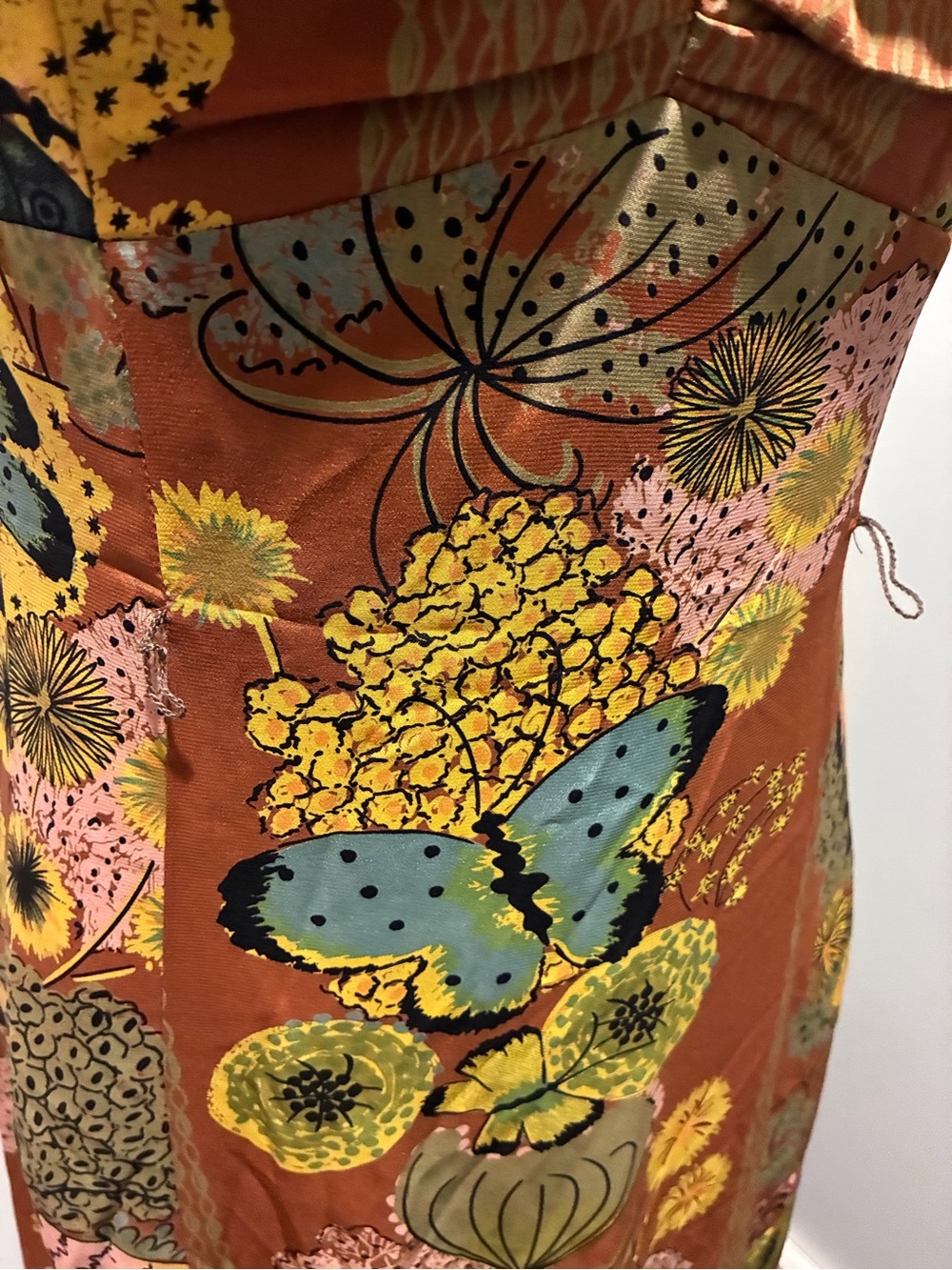 Nanette Lepore Silk Floral Strapless Maxi Dress with Butterflies Size 10 - Picture 7 of 9